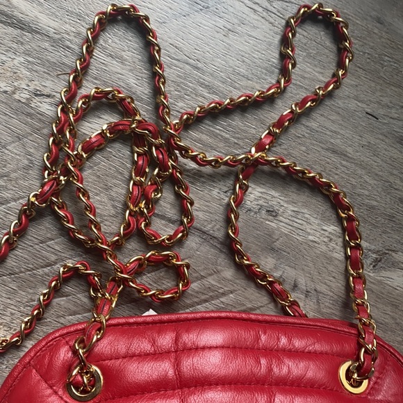 Vintage red leather purse - Picture 3 of 7